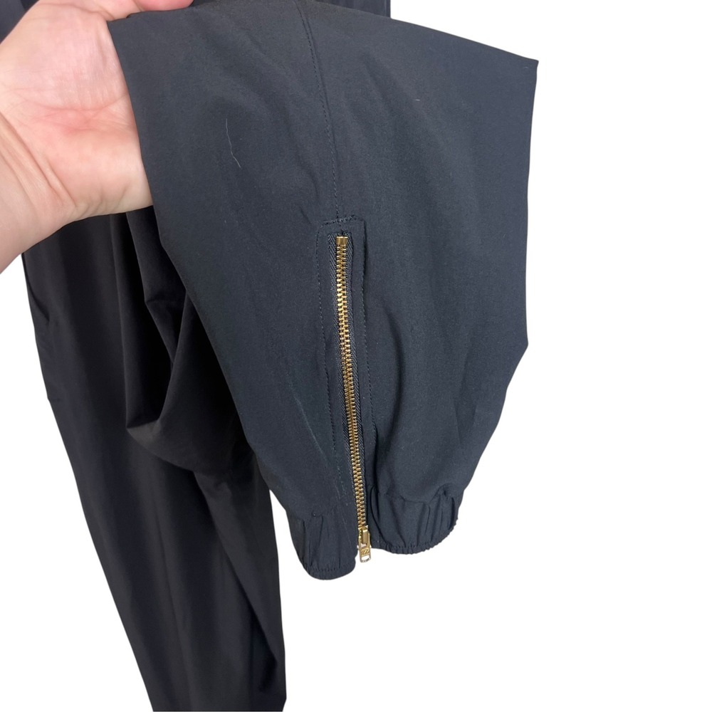 Albion Fit Jetsetter Jumper Black Jumpsuit Square Neck Ankle Zip Womens Medium - Picture 7 of 13